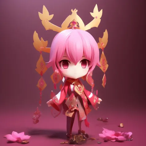 chibi figure,(yae miko),<lora:figure_chibi:0.8>,full body, clean background, <lora:YaeMiko_Test:0.8>