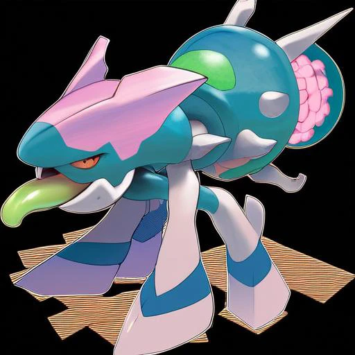 <lora:pokemon_pony_xl:0.5>, Type: Flying, Type: Rock Egg Group: Human-Like On its back, it carries a shell that can withstand heavy blows from predators,On each of its four legs are Psychic-type symbols that glow when it uses its powers,The monsters tongue...