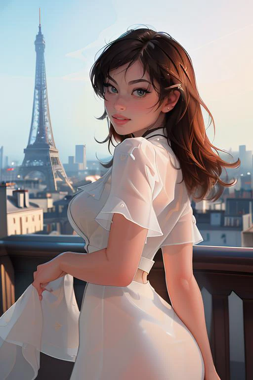 Merger_demstiya_emnast,
standing on a balcony wearing an elegant outfit, Paris scene, Eifel tower, balcony railing, balcony, City scape, scenic,
bokeh, f1.4, 40mm, photorealistic, raw, 8k, textured skin, skin pores, intricate details  <lora:epi_noiseoffset...