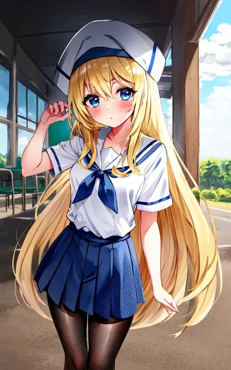 <lora:gs_priestess:0.5:lbw=NP> gs_priestess kawaii petit cute 1girl, blonde hair very long hair sidelock bang hair between eyes, blue eyes eyelashes thick eyebrows, medium breasts, thigh skindantation +++ whiskers blush  +++, on back, portrait , looking at...