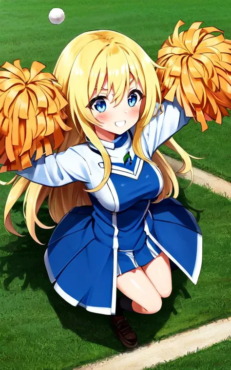 <lora:gs_priestess:0.5:lbw=NP> gs_priestess kawaii petit cute 1girl, blonde hair very long hair sidelock bang hair between eyes, blue eyes eyelashes thick eyebrows, medium breasts, thigh skindantation +++ pupils sparkling blush  +++, from above, full body ...