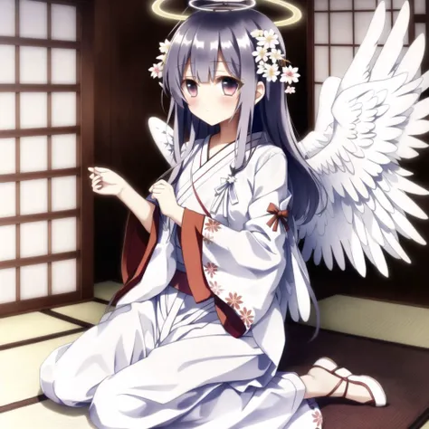 <lora:angelgirl:1.0>, 

(angel:1.0), (angel wings:1.1), feathered wings, white wings, wings, halo, 


japanese clothes, miko