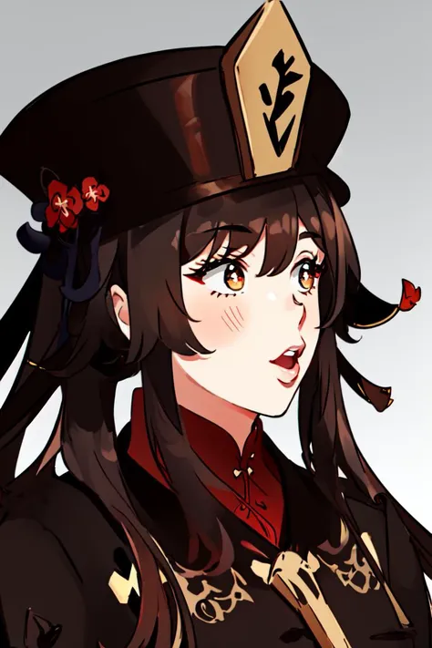 anime girl with a hat and a bird on her head