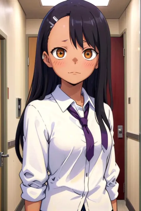 <lora:nagatoro hayase-000015:0.63>
a girl nagatoro hayase standing in a japanese school hallway, she is wearing a collared white shirt,
she is sneering, her face is hyper detailed, teasing´
draw it in the style of Dont Toy with Me, Miss Nagatoro
The soft l...