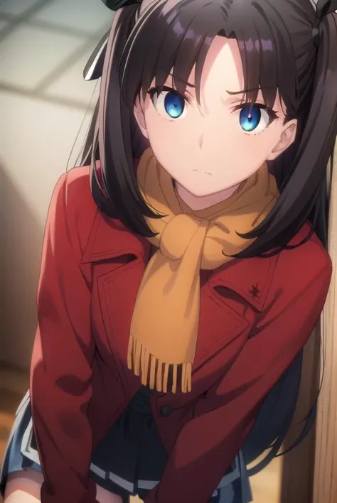 rintohsaka, <lyco:rin tohsaka ubw-lyco-nochekaiser:1>, 
rin tohsaka, aqua eyes, (black hair:1.2), hair ribbon, long hair, ribbon, sidelocks, two side up, (parted bangs:1.5),
BREAK skirt, thighhighs, long sleeves, pleated skirt, black thighhighs, black skir...