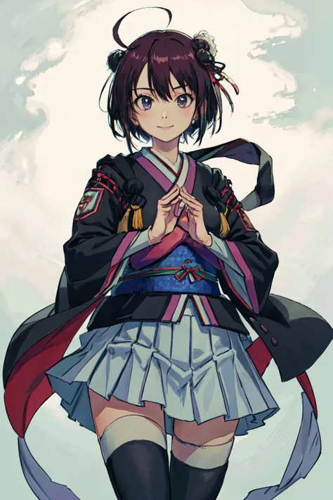 anime girl in a kimono outfit with a sword and a sword