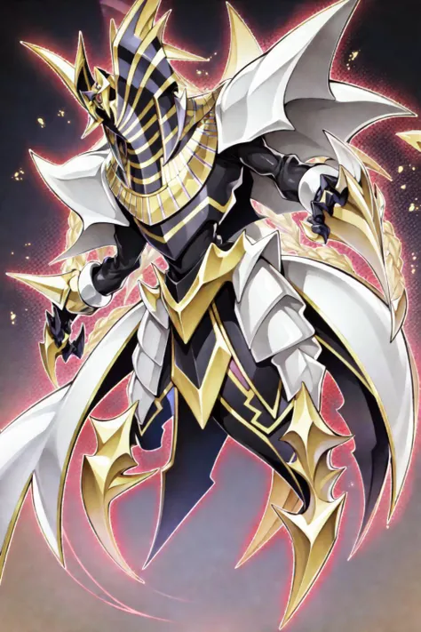 <lora:yugioh:1> Grasshopper Alien, an egyptian duel monster, aesthetic stylish deity, yugioh style, yugioh monster, solo, claws, egyptian,  outline,no humans, looking at viewer, duel monster, yellow eyes, full body,