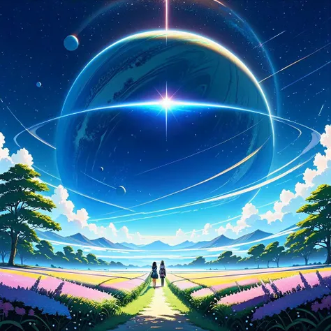 Exoplanet, cosmic, astral, space fantasy, detailed, Makoto Shinkai, HD -- s50 -- niji 6