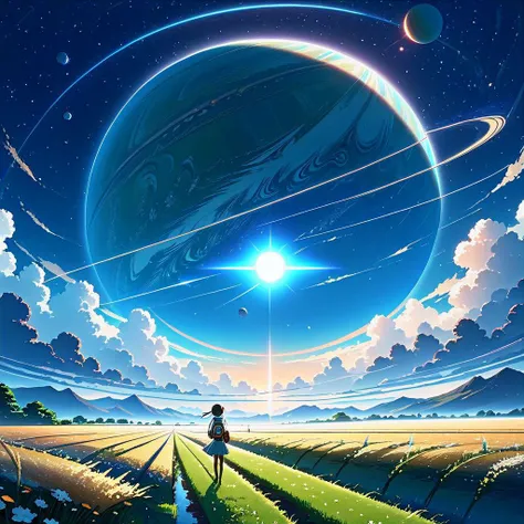 Exoplanet, cosmic, astral, space fantasy, detailed, Makoto Shinkai, HD -- s50 -- niji 6