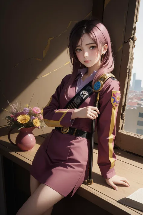 1girl, (colorful art by Nicolaes van Verendael:0.7) and (Afarin Sajedi:1.3) and (Marcin Sobas:1.2) , still life art, masterpiece Grisaille of a concept art, [Abrasive|Touching] Desolate tiny Macedonian (Female Master Sergeant:1.3) , the Master Sergeant has...