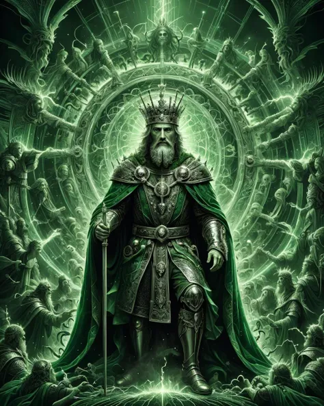 Monochromatic Green filter, Lush [Tight:Hairy:15] "The coronation of Charlemagne as Holy Roman Emperor", highly detailed, Vaporpunk, <lora:ral-elctryzt:1> ral-elctryzt