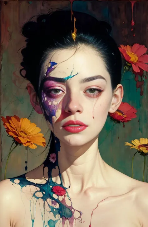 there is ugliness in beauty, but there is also beauty in ugliness. in the style of adrian ghenie, esao andrews, jenny saville, edward hopper, surrealism, dark art by james jean, takato yamamoto, inkpunk minimalism