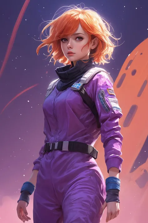 Female sci-fi character, 1girl, solo, vivid, detailed background, masterpiece, best quality, high quality, absurdres