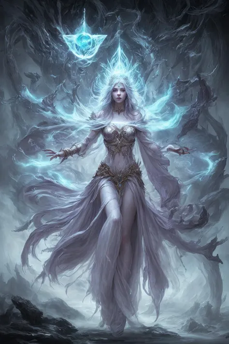 ethereal fantasy concept art of a sorceress casting spells. magnificent, celestial, ethereal, painterly, epic, majestic, magical, fantasy art, cover art, dreamy