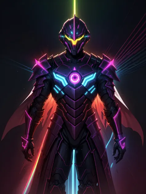 a man in a futuristic suit with glowing lights on his face