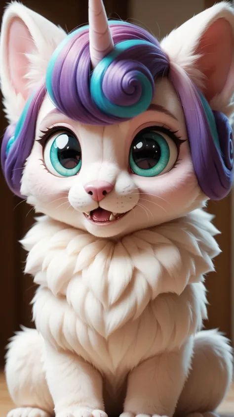 a close up of a cat with a unicorn hair and a fake unicorn's face