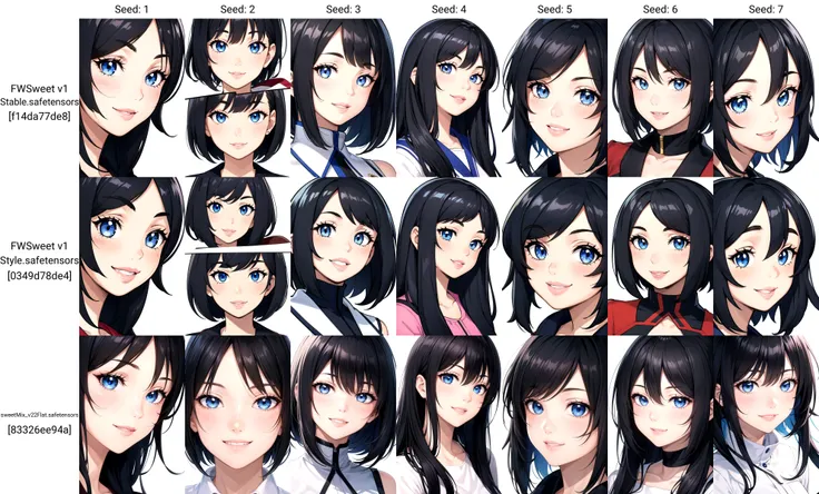 a close up of a bunch of different anime characters with different eyes