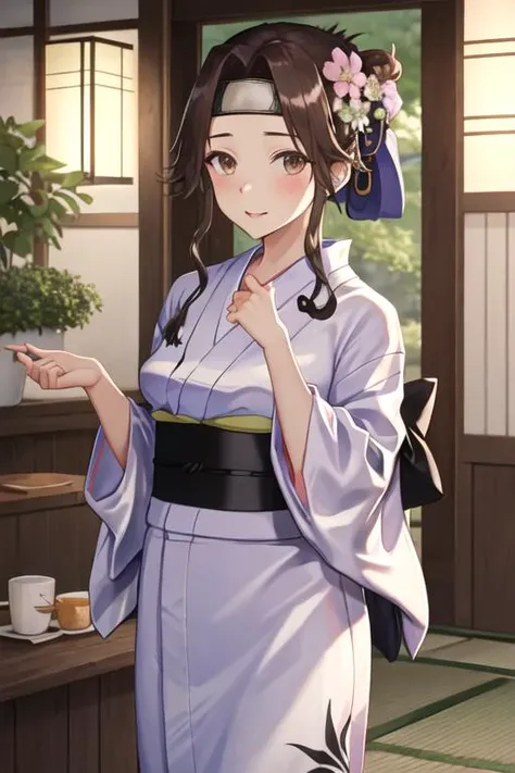 best quality, masterpiece, highres, solo, {yukata:1.40}, {kimono:1.20}, {jintsuu_kantaicollection:1.15}, long_hair, brown_hair, brown_eyes, hair_intakes, half_updo, headband, serafuku