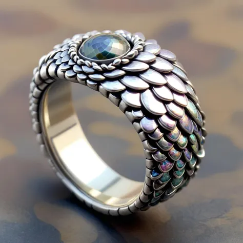 a close up of a ring with a stone in it