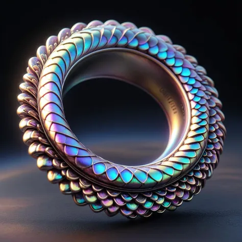 a close up of a ring with a shiny design on it