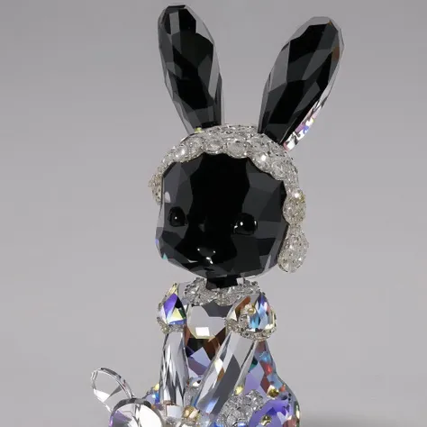 <lora:crystallthings:1.0>, crystallthings, glass figurine, crystal,1girl, animal ears, asian, cosplay, photo, rabbit ears