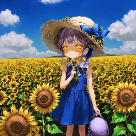 <lora:uminonaka:1>, 

1girl, bare arms, blue ribbon, bouquet, bow, collarbone, dress, flower, grey dress, hat, hat bow, holding, holding bouquet, long dress, long hair, looking at viewer, purple bow, purple hair, ribbon, sleeveless, sleeveless dress, solo,...