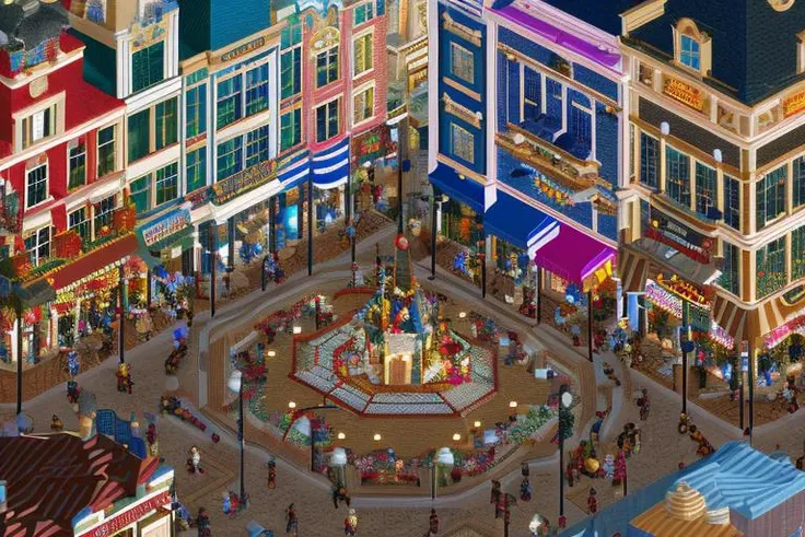 <lora:n3rct_v1:1.0>, (n3rct isometric image), (high quality), (high resolution), mainstreet in walt disney world