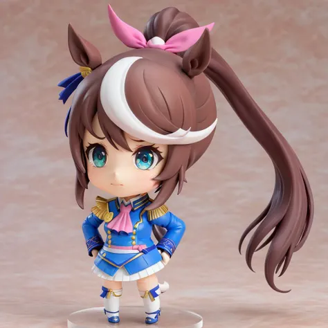 a close up of a figurine of a girl with a ponytail