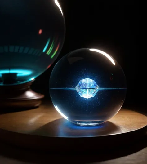 realistic, Photo, Epic, Connection to the Supernatural: The crystal ball, with its ethereal glow, has long been a symbol of connection to the supernatural world. Picture yourself sitting in a dark room, with only the faint light of the crystal ball illumin...