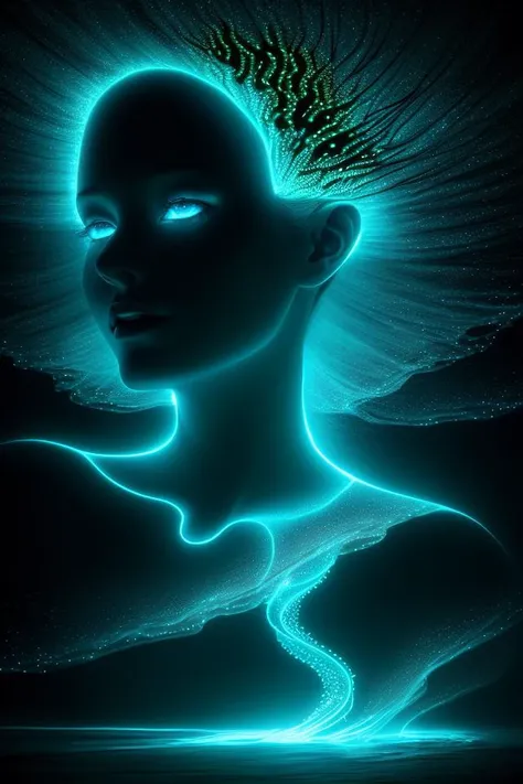 a beautiful woman by BioluminescenceBeach and Ingrid Baars <lora:BioluminescenceBeach:1>