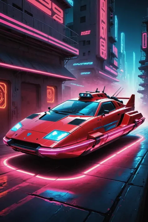 digital art photo of nowheels hovercraft on future raceway, motion blur, bright red lights, cybernetic future city, neon <lora:sdxl_concept_nowheels_hovercars_Naphtol:1>