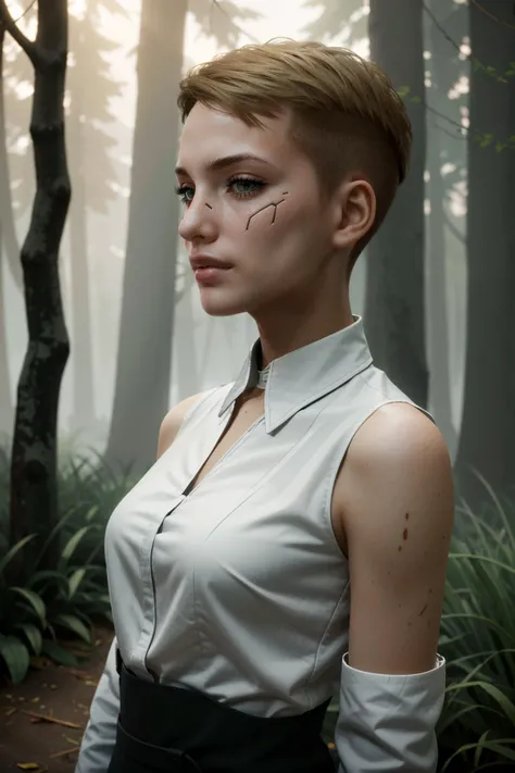 (masterpiece, best quality, highres)
<lora:CyberSandraDorsett:0.8>
CyberSandraDorsett, 1girl, short hair, blonde hair, mysterious foggy forest, twilight, ethereal and mystical with diffused light and a hint of mystery