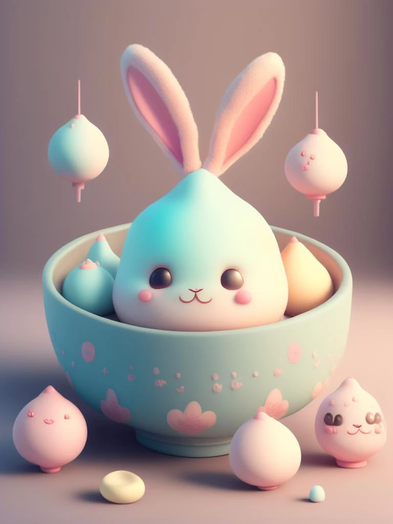 <lora:cuteclayemojis:1>chibi style,dozens of tangyuan with rabbit ears,very cute face,very real,chinese folk art style tangyuan,...