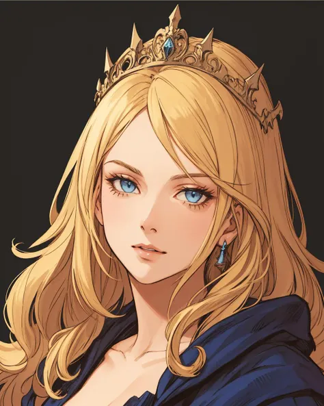 a woman with blonde hair and a crown on her head