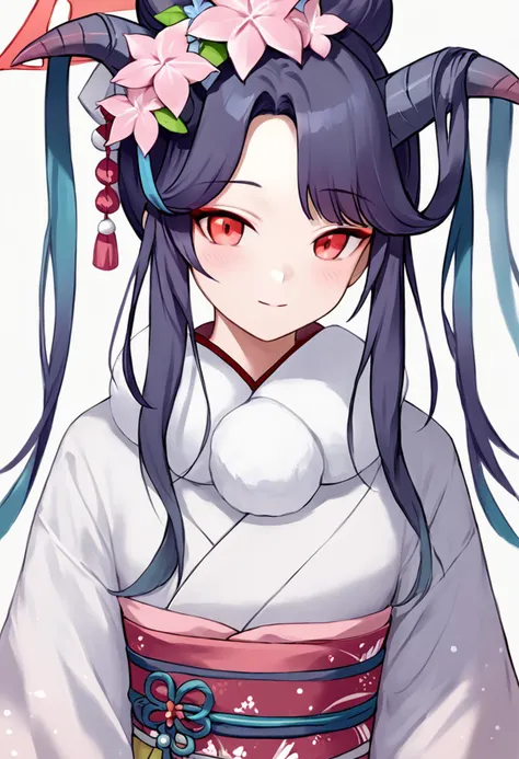 anime girl with long hair and a flower in her hair