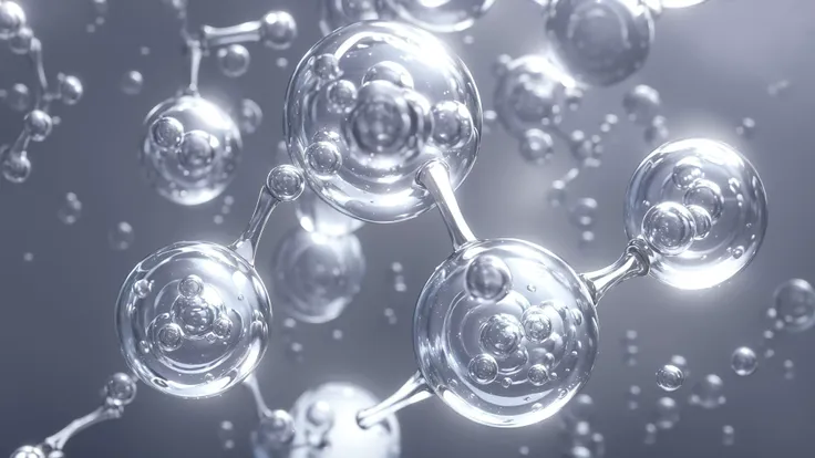 a close up of a bunch of bubbles floating in the air