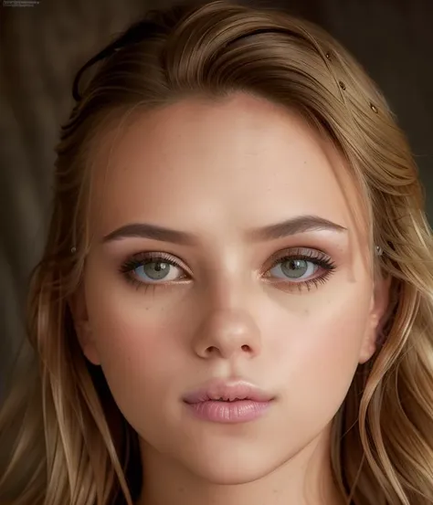 a close up of a woman with long hair and a necklace