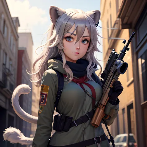 ((best quality)), ((masterpiece)), (detailed), anime, beautiful face, standing, botan, <lora:BotanLORA:0.7>, holding a sniper<lora:colorfix:1.0>