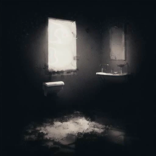 there is a black and white photo of a bathroom with a toilet and sink