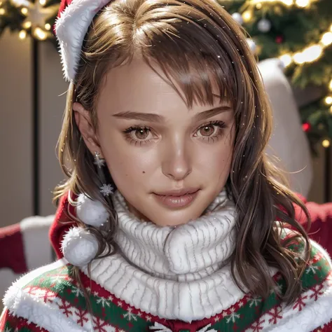 <lora:n4t4l13p:1> n4t4l13p closeup wearing Christmas sweater