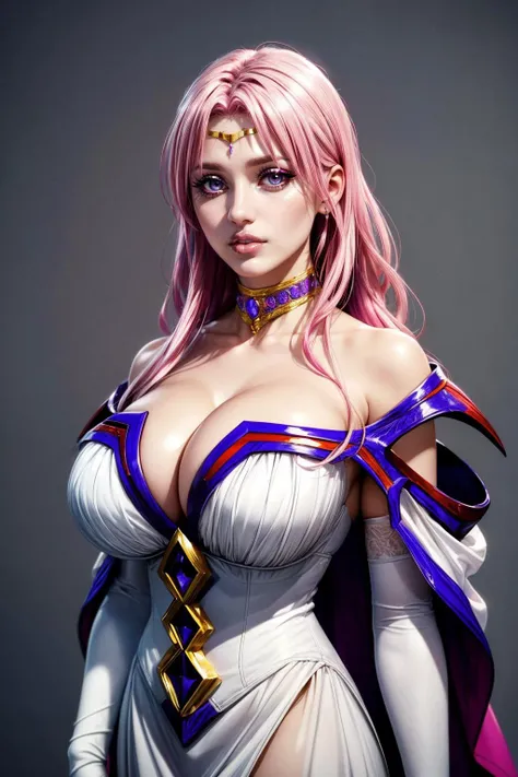 (ultra realistic,32k, masterpiece:1.2),(high detailed skin:1.1),( high quality:1.1),
<lora:tlrsephie-nvwls-v1:0.8>sephie michaela deviluke,guilt, pink hair, circlet, choker, white cape, off-shoulder dress, white dress, cleavage, long dress, elbow gloves, b...