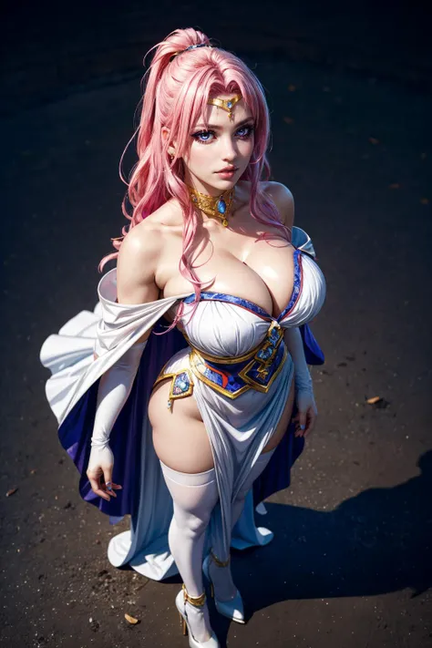 (ultra realistic,32k, masterpiece:1.2),(high detailed skin:1.1),( high quality:1.1),
<lora:tlrsephie-nvwls-v1:0.8>sephie michaela deviluke,disdain, pink hair, circlet, choker, white cape, off-shoulder dress, white dress, cleavage, long dress, elbow gloves,...