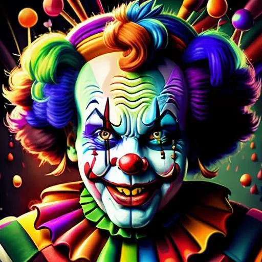 psychedelic clown battle <lora:psychedelic_portrait:.5> topnotch artstyle  <lora:psychedelic rooms - [trigger words are topnotch...