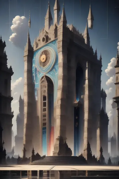 there is a large clock tower with a clock on it