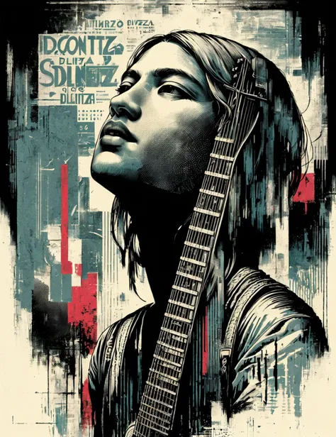 a poster of a woman with a guitar in her hand