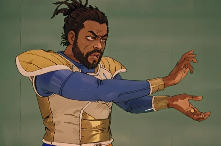 a close up of a cartoon of a man with dreadlocks