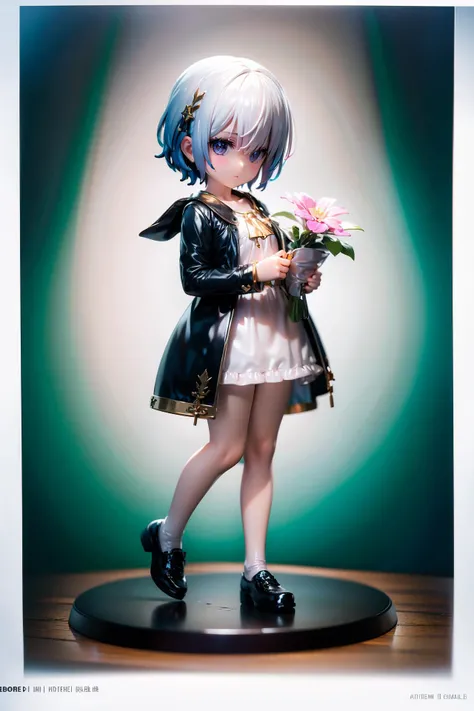 (best quality:1.2),(photorealistic),(PVC figure),(ALTER),1girl(full shot,from front,3/4 view),figure pedestal,(slender,small breast,young,child),dwarf costume,half-up half-down hairstyle,fantasy,Spinning with dress flared out,(miserable:1.4),gym,
nice hand...