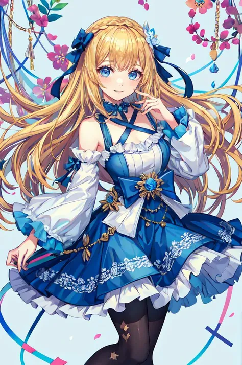 <lora:torino_aqua_offset:1> torino aqua, white and blue theme, love theme,, ultra detailed, masterpiece, best quality,, solo, soft smile, light smile,
1girl, blue eyes, very long hair, blonde hair, long blonde hair, french braid, bangs, medium breasts,, ha...