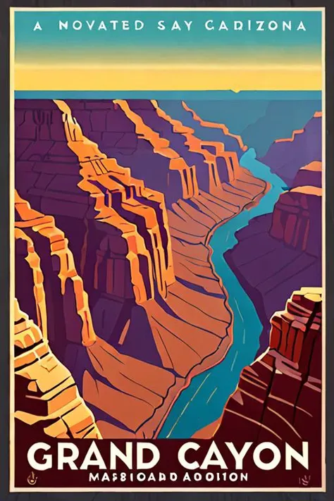 Vector art, a poster of The Grand Canyon, Arizona by Monsieur Z <lora:Monsieur_Z_Style_XL-000010>