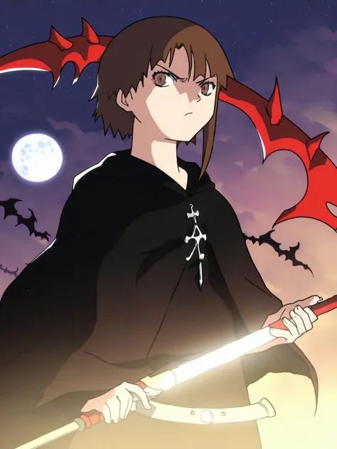 anime image of a man with a sword and a bat